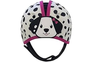 SafeheadBABY Casco di sicurezza per bambini pluripremiato per gattonare e camminare Caschi di protezione per la testa del bambino Traspiranti ed espandibili - Rosa dalmata