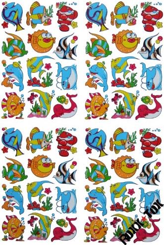 Fish Animal sticker decal 1 sheet Dimensions: 27 cm x 18 cm