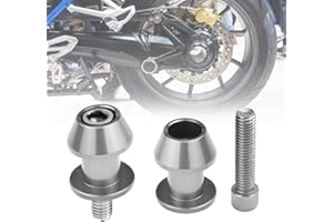 BUENTYA 2 Stücke Bobbins Motorrad Prismabuchsen M8 Racingadapter Aluminium Schwingenadapter Silber Schwenkarmspule Ständeraufnahme Schwingenschutz Motorradschwinge Montageständer für Motorräder