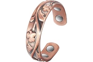 YINOX 99,9% reines Kupfer Ring für Arthritis mit 4 Magneten, Magnetringen, Schmerzlinderung, Karpaltunnelsyndrom, Finger, Daumen