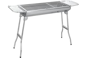 SunJas Barbacoa Portátil de Carbón, Plegables Parrillas Rejilla, Estante de Barbacoa al Aire Libre para Picnic, Acampadas, Camping, Jardines