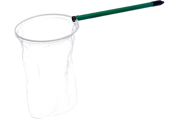 Nobby Filet de pêche pour oiseaux en tulle n° 2 ; manche 30 cm ; tête en tulle Ø18 cm x 36 cm, vert, noir, blanc