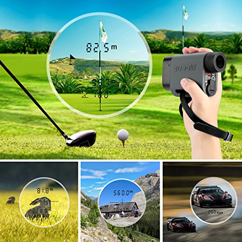 SUAOKI 600m PF3 Laser Golf Entfernungsmesser, Laser Golf Rangefinder Rangefinder mit Tasche( Grau und Türkis) - 6