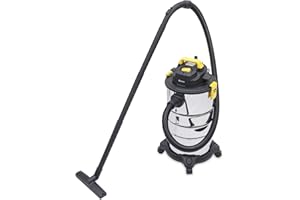 HomeTronix 30L Wet & Dry Vacuum Cleaner Powerful Suction | Stainless Steel Tank | HEPA Filter | 10M Cable | Quiet ≤80dB | For Home, Car, Garage, Workshop & Construction Cleaning