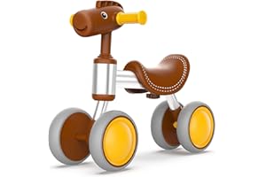 Hilifexll Baby Balance Bike 1 2 Years Old Boys Girls Toddler Ride on Toys for 1 Year Old, 4 Wheels Toddler Bicycle Toy 1st Birthday Gifts for Girls Boys Ages 12-24 Month Baby Bike Walker