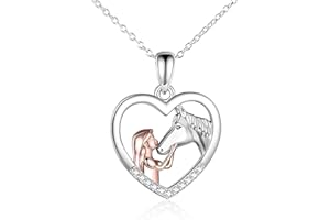 DreamAug Magic Girl with Horse Heart-Shaped Necklace, designed especially for girls—set with sparkling cubic zirconia, it is the for your daughter, granddaughter, or niece.