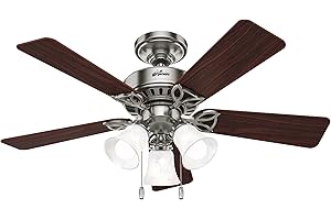 HUNTER FAN Ventilatore da Soffitto Beacon Hill 107 cm per Interni, con Luce e Catena di Trazione, 5 Pale Intercambiabili in Acero e Ciliegio, Ideale per Estate e Inverno, Modello 24902