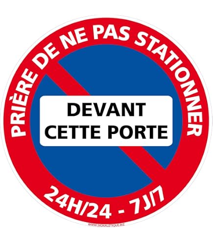 AUA SIGNALETIQUE Schild 'Bitte Nicht Vor Dieser Tür Parken' – 200 Mm, PVC 1,5 Mm, Französische Herstellung