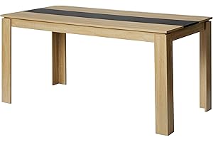 FURNITABLE Tavolo da pranzo, Tavolo da Cucina in Legno, Stile Scandinavo, Tavolo 8 persone, 160x80x75cm, Rovere e Nero