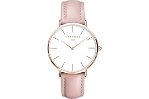 JOEYAN Classic Large Face Watches for Women Simple Pink Ladies Watches, Rose Gold