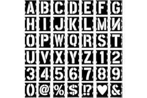 XUKZIMA 42 piezas Plantillas de Letras Reutilizables, Plantillas Alfanuméricas de Pintura, Plantillas Decorativas, Plantillas Letras Stencil, Letra a Letra, para Pintar álbumes de Recortes