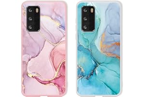 Yoedge 2 Piezas para Xiaomi Mi CC9 / Mi 9 Lite/Mi A3 Lite marmol Funda,Rosa y Blanco Silicona Carcasa Mate Suave TPU Protección,Delgada TPU Anti-Choque Case Funda para Xiaomi 9 Lite 6,39",Mármol