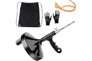 Furet Deboucheur Canalisation 7,6m Déboucheur wc Serpent de Plombier Outil de Débouchage Professionnel Furet Plomberie, avec Gants et Sac de Rangement