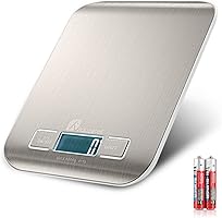 Houzetek Báscula Digital Cocina, Balanza Cocina con Gran Pantalla LCD, Balanza de Alimentos Multifuncional, Peso de Cocina 1g(0,1 oz)-5kg