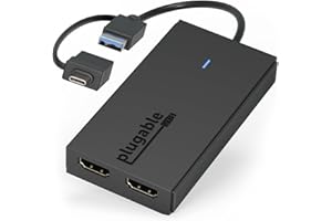 Plugable Dual Monitor Adapter for M1/M2/M3 macOS Systems, Windows, ChromeOS. Broad Compatibility - Thunderbolt, USB-C, USB 3.0 to HDMI Adapter for Dual Monitors 1920x1080 @ 60Hz, SMI Driver Required