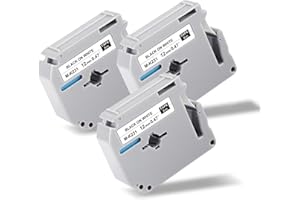 UNOKA Compatible for Brother PTouch M Tape 12mm M-K231s M-K231 MK231 M231 Black on White 12mm x 8m for Brother P Touch PT-M95 PT-65 PT-90 PT70 PT-85 PT-80 PT-55 PT-70, 3-Pack