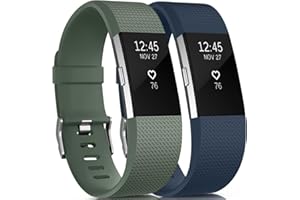 Tobfit für Fitbit Charge 2 Armband, Ersatz Silikon Sport und Fitness Armbänder für Fitbit Charge 2 (Kein Uhr)