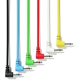 ExcelValley - Rechtwinkliger Mono Modular Patchkabel TS 3,5mm 1/8 Zoll Eurorack Synthesizer [6A-Pack | 120 cm - 47,24"]