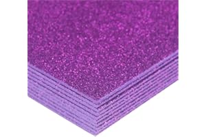 PANLOM Pack 10 A4 Glitter EVA Foam Sheets 2mm Creative Craft Sponge Paper Assorted Colours DIY Crafts Scrapbooking (Dark purple, Gillter)
