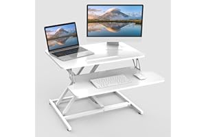 ERGOMAKER Stehpult Höhenverstellbarer Schreibtisch, 64 x 40cm Schnell Sitz Steh Computertisch mit Tastaturablage