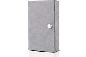 CKEYRE CKEYURE Premium XL Graue PU Leder Faraday Box für Autoschlüssel - Wandmontage mit Magnetverschluss | Anti-Diebstahl-Signalblocker | RFID- und Signalblockierender Käfig