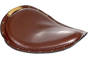 XMMT Selle de conducteur en cuir marron avec rivets en cuivre pour Harely H-onda Sportster Bobber Chopper Custom