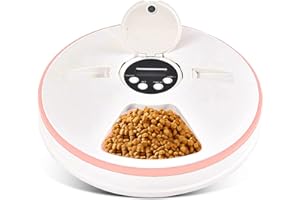 Savieva Automatic Dog Cat Feeder - Holiday 6 Meal Cat Food Bowls for Wet or Dry Food, Automatic Pet Meal Food Dispenser with Timer and Voice