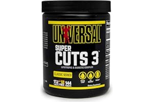 Universal Nutrition Super Cuts 3 Fat-Burner, stoffwechselanregende Diätkapseln zur Gewichtsreduzierung, erhöht den Energieverbrauch, Entwässerung-& Wasserreduktion, 130 Tabletten