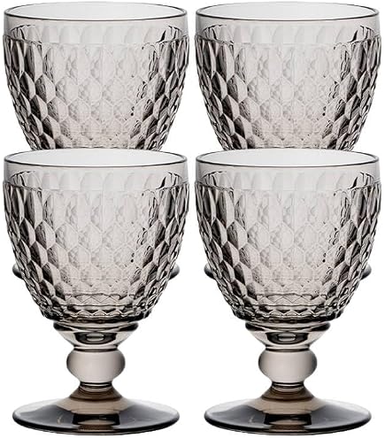 Villeroy & Boch Boston Rotweingläser – 4 Stück, Kristallglas Mit Facettenmuster, 18,5 Cm