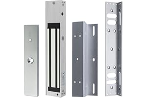 YAVIS Serrure Électromagnétique Étanche DC 12V, 280 KG/600LBs de force, Surface brossée, Modèle NC, Supports Z & L inclus, idéale pour systèmes de contrôle d'accès extérieurs et intérieurs