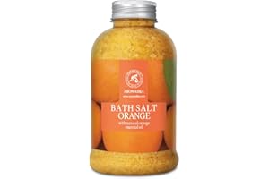 AROMATIKA TRUST THE POWER OF NATURE Orange Bath Salts w/Natural Orange Essential Oil 600g - Best for Good Sleep - Stress Reduction - Beauty - Bathing - Body Care - Wellness - Relaxation - Aromatherapy - Spa - Bath