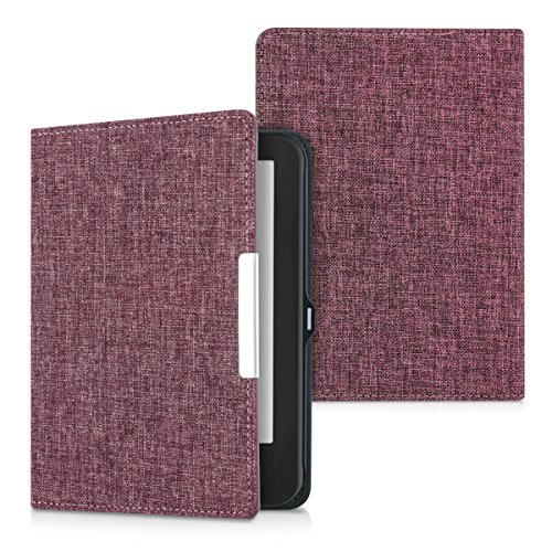 kwmobile Hülle für Tolino Shine 2 HD – Flipcover Case eReader Schutzhülle – Bookstyle Klapphülle Stoff Design Pink - 8