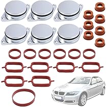 Kit Bouchons + Joints Pour Clapets D'Échappement BMW M57 - 6 Pièces En Alliage Aluminium - Diamètre 33 Mm Ou 22 Mm