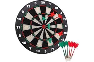 YBCPACK 16.4 Inch Safety Dart Board Safety Dart Set with 6 Soft Tip Darts for Children and Adults, Office and Family Time