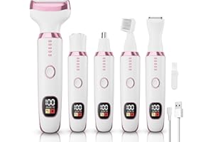 CIENXUAN Electric Lady Shaver Bikini Trimmer for Women, Cordless 5-in-1 Women Razor Hair Removal, Portable Rechargeable for Face, Body, Legs, Pubic Hair, Underarms and Eyebrows