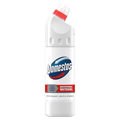 Domestos White & Sparkle Thick Bleach disinfectant that eliminates 99.99% of bacteria and viruses*...