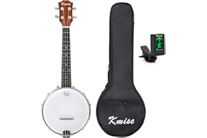 Kmise 4 cordes Banjo Asi-bjl Ukulélé Ukulélé concert 58,4 cm Taille sapelli/érable avec sac Sangle Tuner Banjo-E