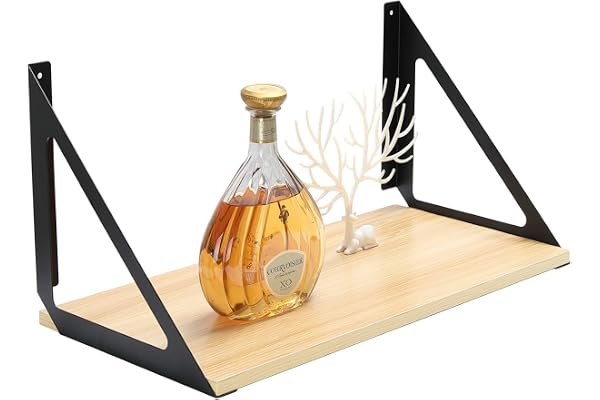 Equerre Etagere, Equerre Etagere Murale Angulaire de Fixation Angle Droit, Equerres Etagères Support en Fer Console our Fixation Murale / en 3 Tailles/ Noir/2 Pièces (30*30cm, Charge Maximale 40kg)