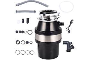 Agrdeed Food Waste Disposer, 1.4L Waste Disposal Under Sink with Air Switch 560W, Insinkerator Garbage Disposal With Anti-Clamping and Overload Protection, Food Waste Bin Suitable for Kitchen and Sink
