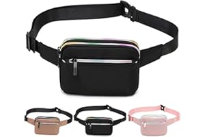 WILNIRY Gürteltasche für Frauen Bauchtasche, Stylisch Crossbody Hüfttasche Sport Handytasche mit Verstellbarem Riemen, überall für Reisen im Freien, Fitness, Outdoor Running, Joggen, Laufen, Wandern (Schwarz)