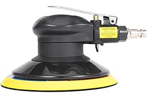 QIUMIN Industriale Levigatrici ad eccentrico d'aria, smerigliatrice pneumatica per impieghi gravosi con cuscinetto, 12000 giri/min, levigatrici Plam multifunzionali (150mm Nero)