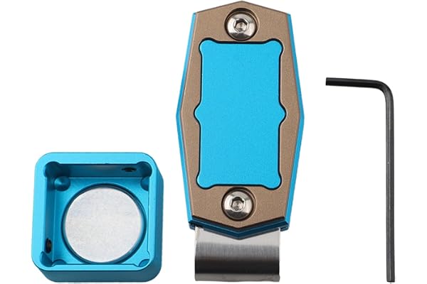 FACULX Porte-craie magnétique en aluminium pour queue de billard avec clip ceinture pour joueurs professionnels (bleu)