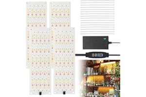 XPJBKC Pflanzenlampe LED Vollspektrum, 4 Stück Grow Light mit 540 LED Lampenperlen, Pflanzenlicht Led Vollspektrum mit Zeitschaltuhr, 10 Arten Helligkeit Plant Lamp für Zimmerpflanzen