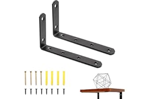 Equerre Metal, LERANXIN 2 Pièces Equerre Etagere Murale, Noir Equerre Fixation, pour la Fixation et la Réparation de Meubles, Renforcer les Joints