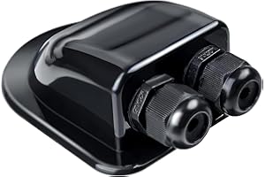 NUOOO Solar Kabeldurchführung 2-Fach Solar Dachdurchführung Ziegel wasserdichte Solarmodule Kabelverbinder für Wohnmobil Photovoltaik RV, Camper Sat-Anlage und Klimaanlage Caravan Booten ABS Schwarz