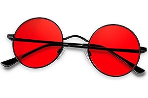 KANASTAL Lunettes de Soleil Ronde Hommes et Femmes Polarisée Vintage Rétro Classique Hippie Steampunk UV400