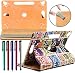 Produktbild LOLO® Samsung Galaxy Tab S2 8.0 360 Grad Rotation Universal PU Leder Hülle Abdeckung Ständer Tasche Beutel (Tablet Case - Cover- Folio) - Konstrukteur Multi Farben Eulen