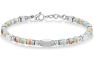 SIUMAL Bracciali Donna, Bracciale Bohémien in Pietra Naturale e Acciaio Inossidabile per Donna, Regalo Di Compleanno, Regalo Di Natale per La Mamma