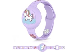 Meliya Bracciale in Morbido Silicone per Bambini per Apple Airtag, Protettiva GPS Anti-Perso, Localizzatore di Monitoraggio Impermeabile, Cinturino per Adolescenti Anziani Bambi (Viola)