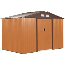 Casetta Giardino Outsunny 8.9 M&sup2; In Lamiera - Capanno Attrezzi Con Porte Bloccabili